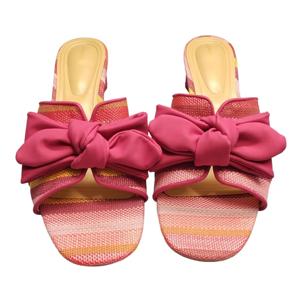 Adrienne Vittadini Arnoldo Slide Sandals Womens Size 8M Multi Knotted Block Heel